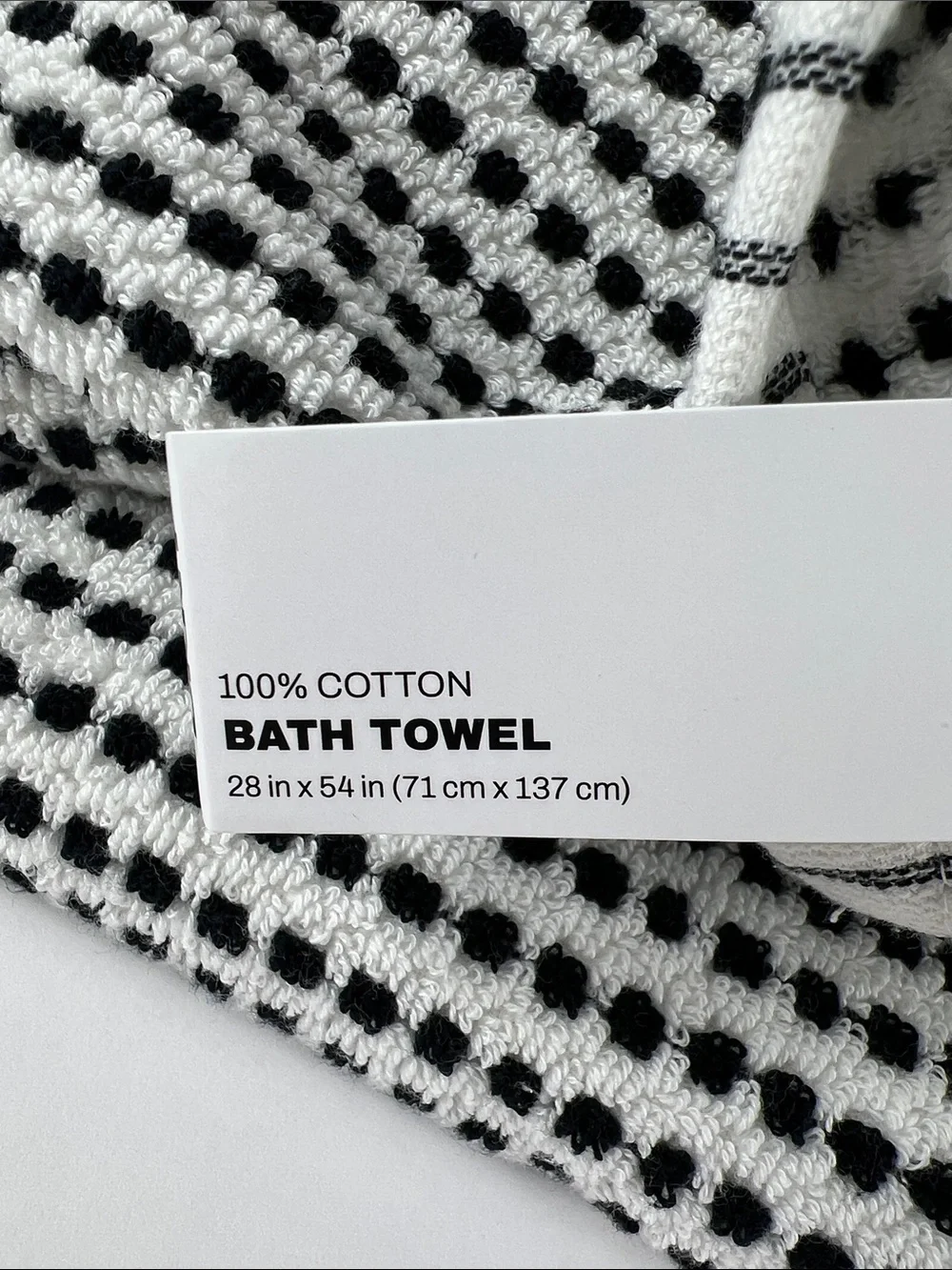 Donna Karan New York DKNY Bath Towel Set Black White Textured Dots 2 Pc Set NEW